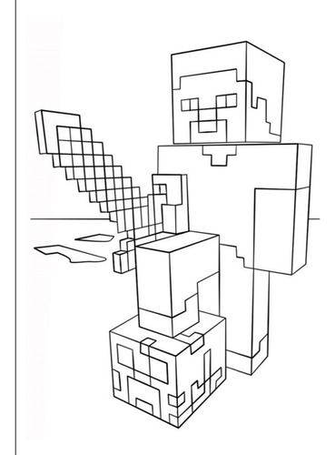 50 Desenhos Para Colorir E Pintar Minecraft - Folha A4 Inteira! 1 Por  Folha! - #0091
